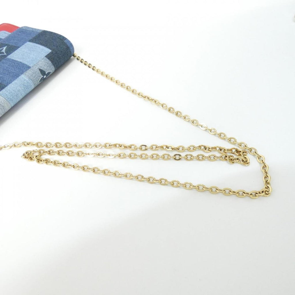 Louis Vuitton Blue Red Color Canvas Leather Chain/Shoulder Wallet
