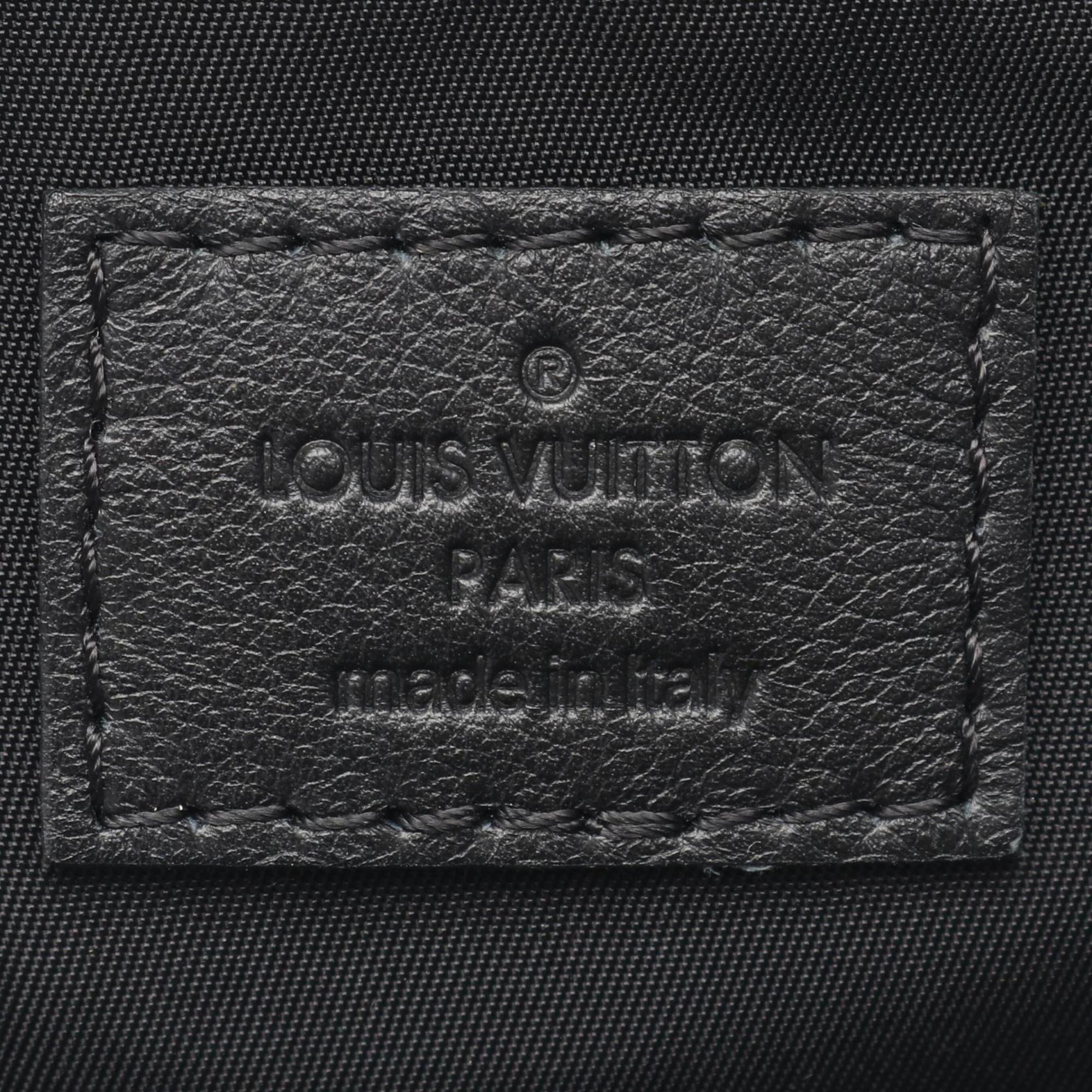 Louis Vuitton Black Brown Pvc Coated Canvas Leather Backpack