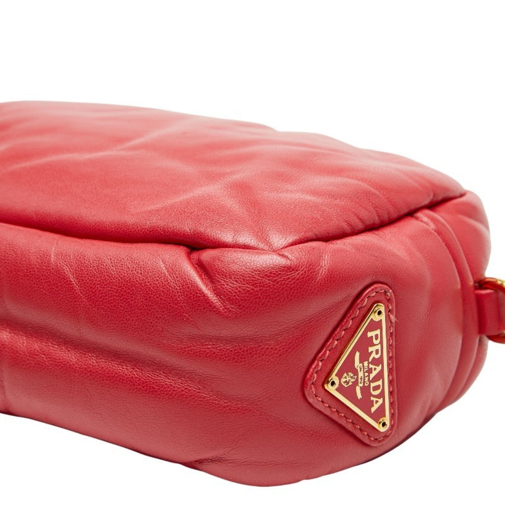 Prada Red Color Leather Shoulder Bag