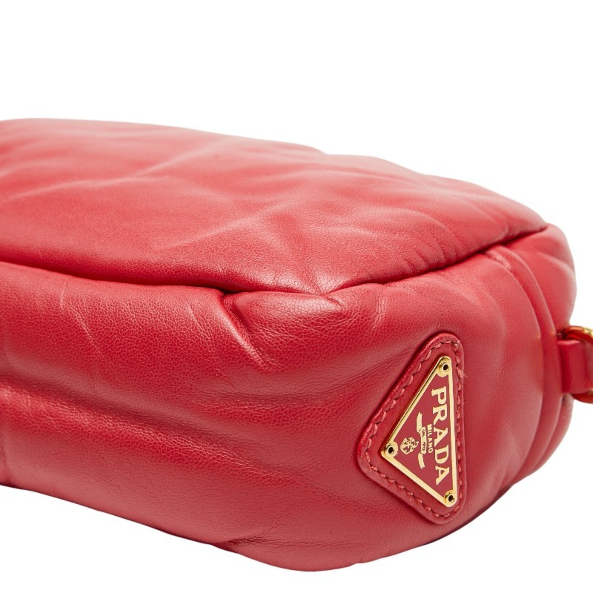 Prada Red Color Leather Shoulder Bag
