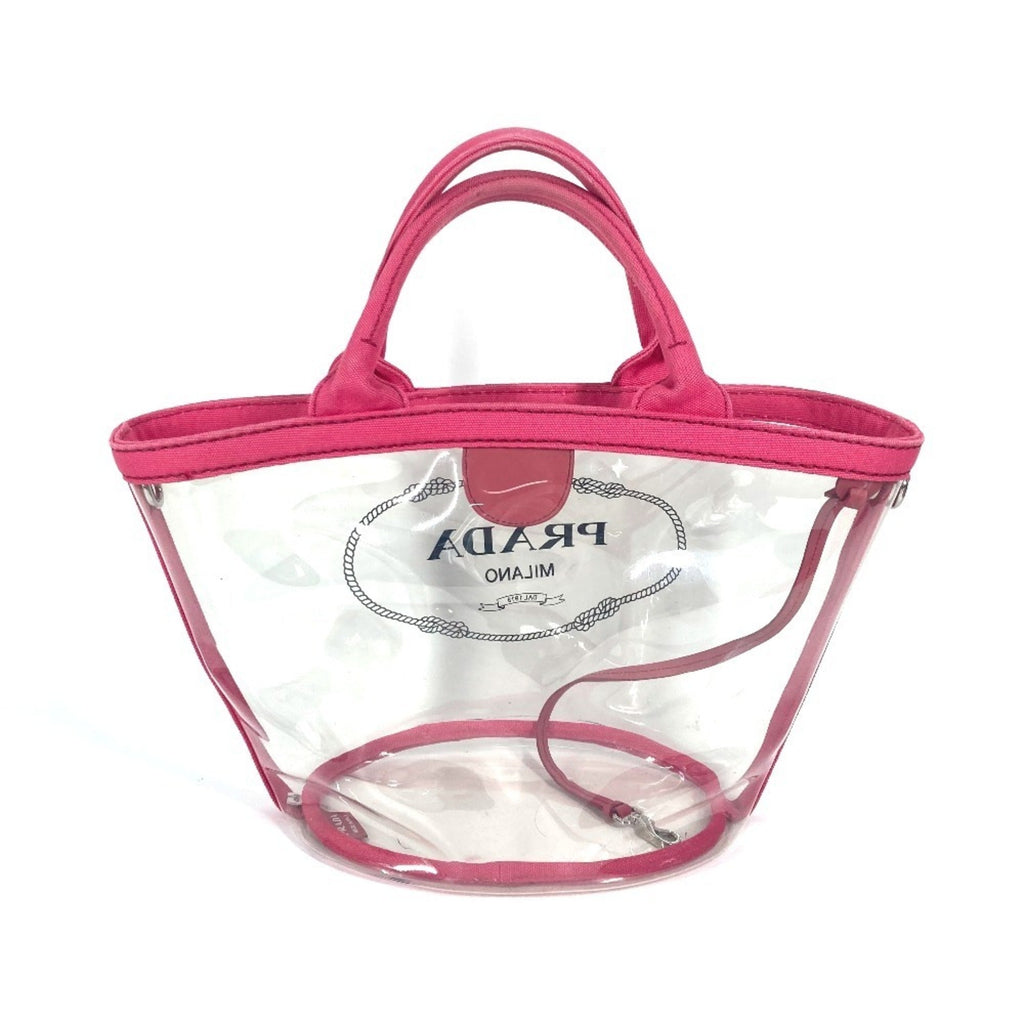Prada Canapa Pink Vinyl Beach Bag Handbag Shoulder Bag Tote Bag