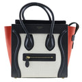 Celine Luggage Beige Black Orange Canvas Leather Handbag