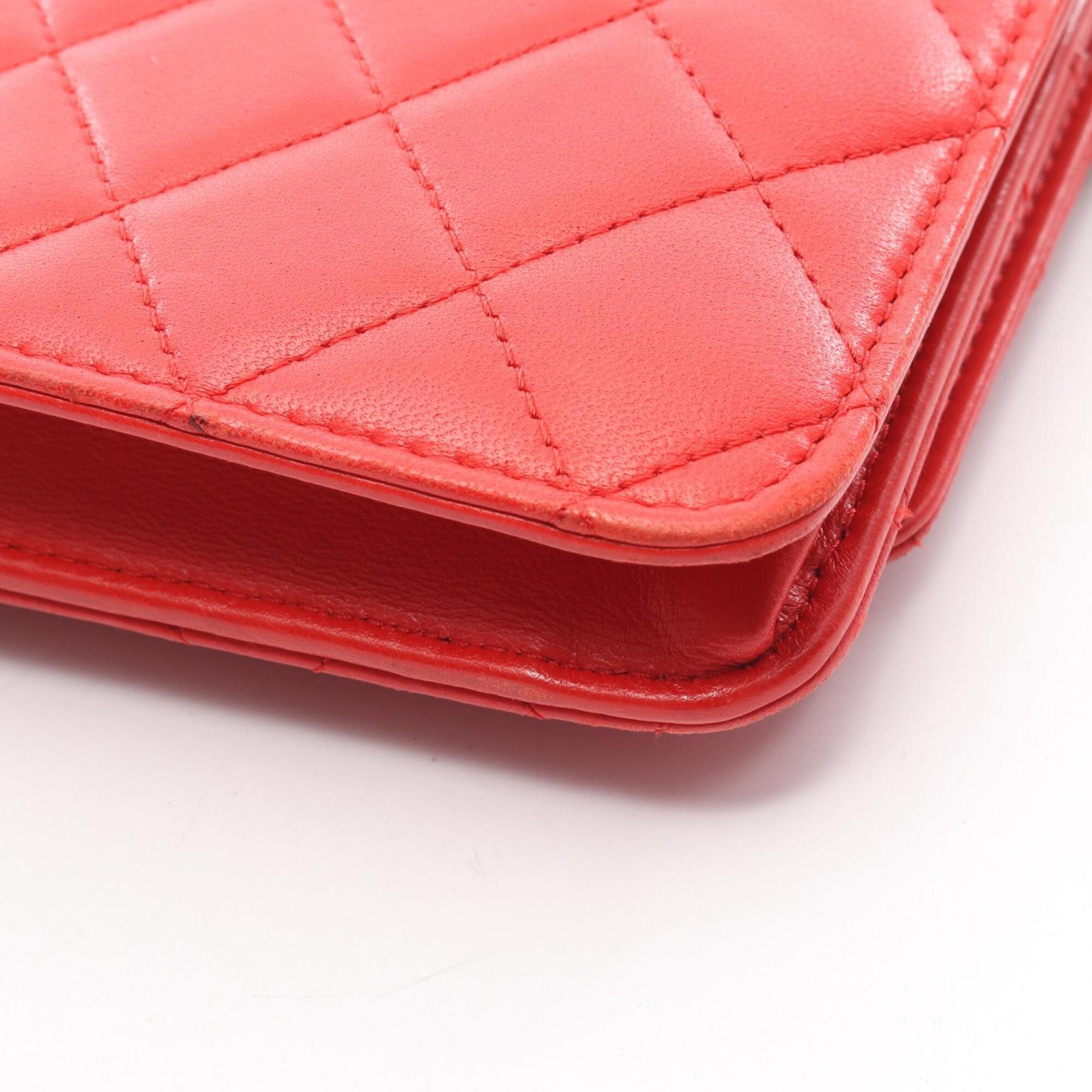 Chanel Red Color Leather Handbag Shoulder Bag