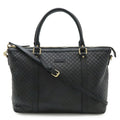 Gucci Black Micro Gg Leather Shoulder Bag Tote Bag (Pre-Owned)