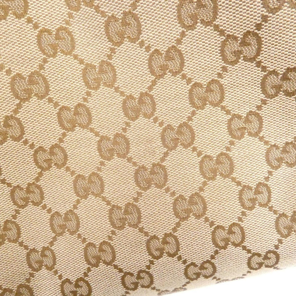 Gucci Beige Brown Gg Canvas Leather Handbag (Pre-Owned)