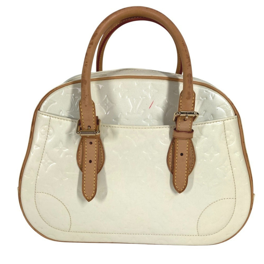 Louis Vuitton Pearl White Monogram Vernis Handbag Shoulder Bag Tote Bag