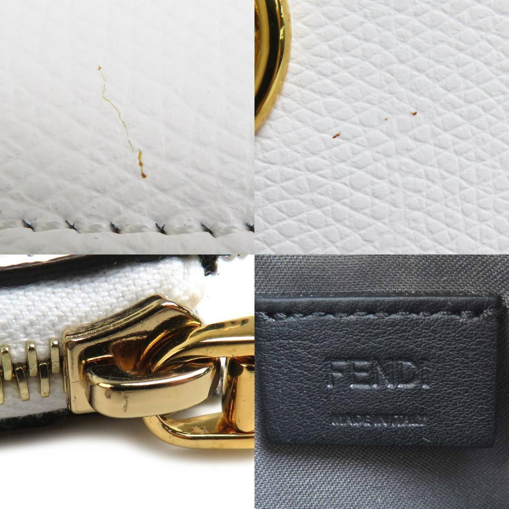 Fendi White Leather Coin Purse/Coin Case