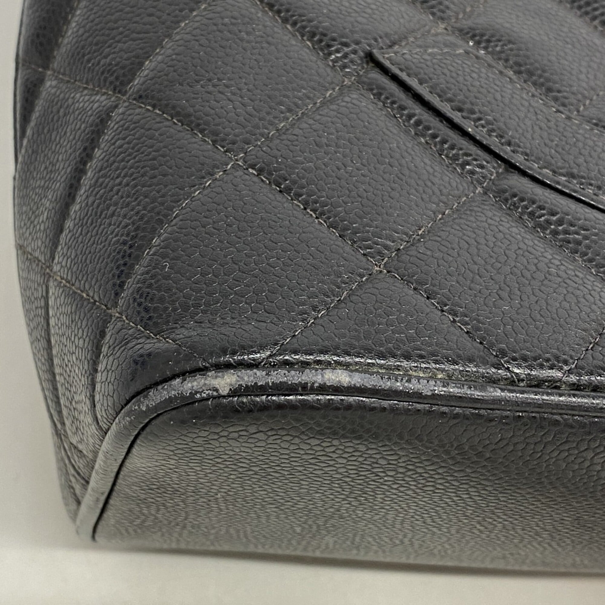 Chanel Black Grained Calfskin Tote Bag