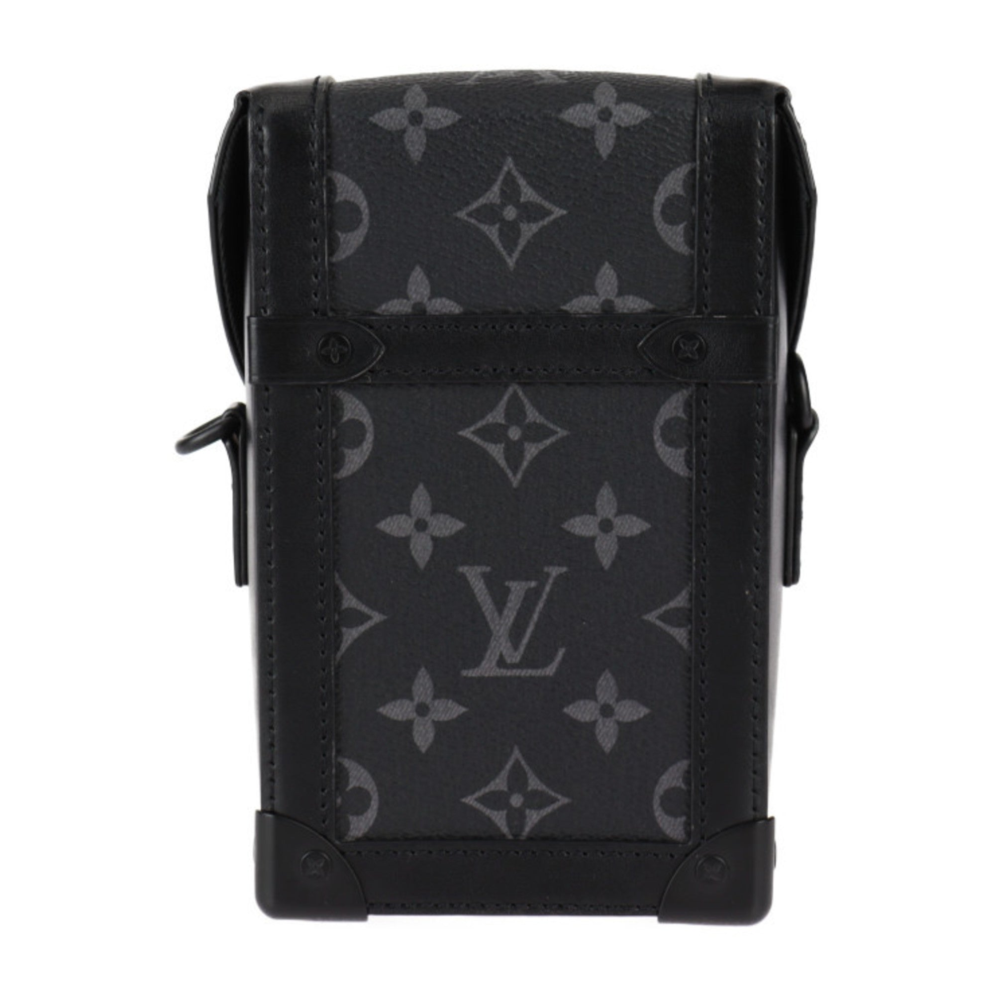 Louis Vuitton Black Gray Leather Pochette Pouch Shoulder Bag