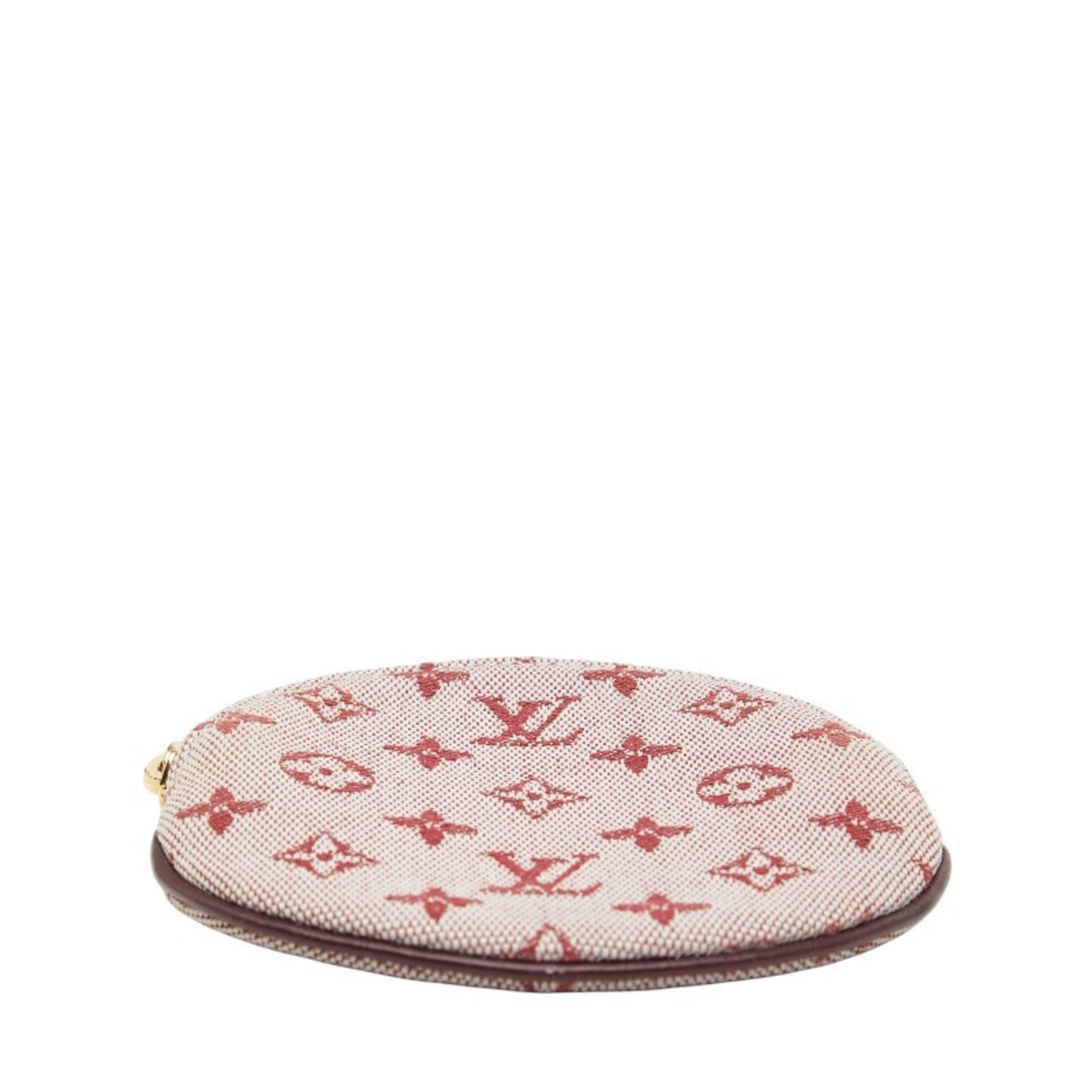 Louis Vuitton Cerise Red Color Canvas Leather Coin Purse/Coin Case