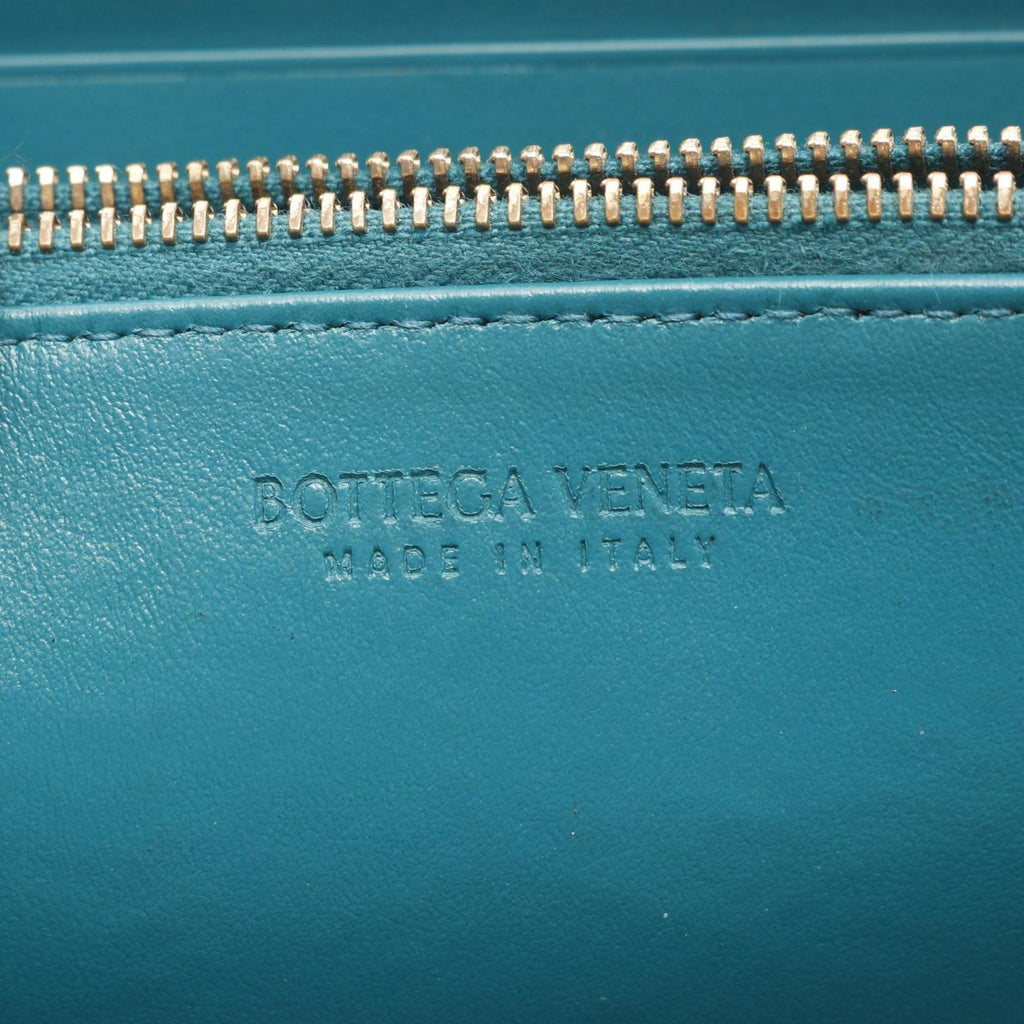 Bottega Veneta Green Leather Long Wallet (Bi-Fold)