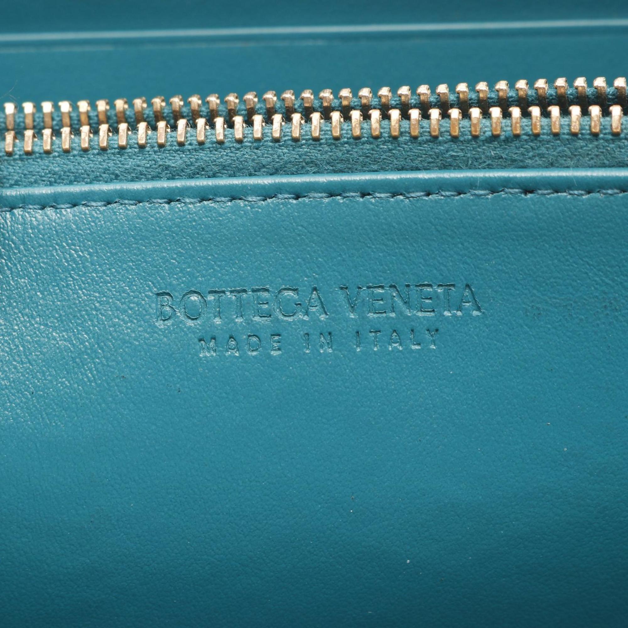 Bottega Veneta Green Leather Long Wallet (Bi-Fold)