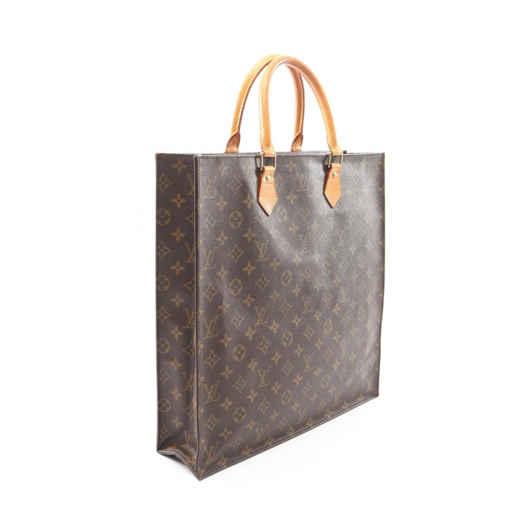 Louis Vuitton Brown Coated Canvas Leather Handbag Tote Bag