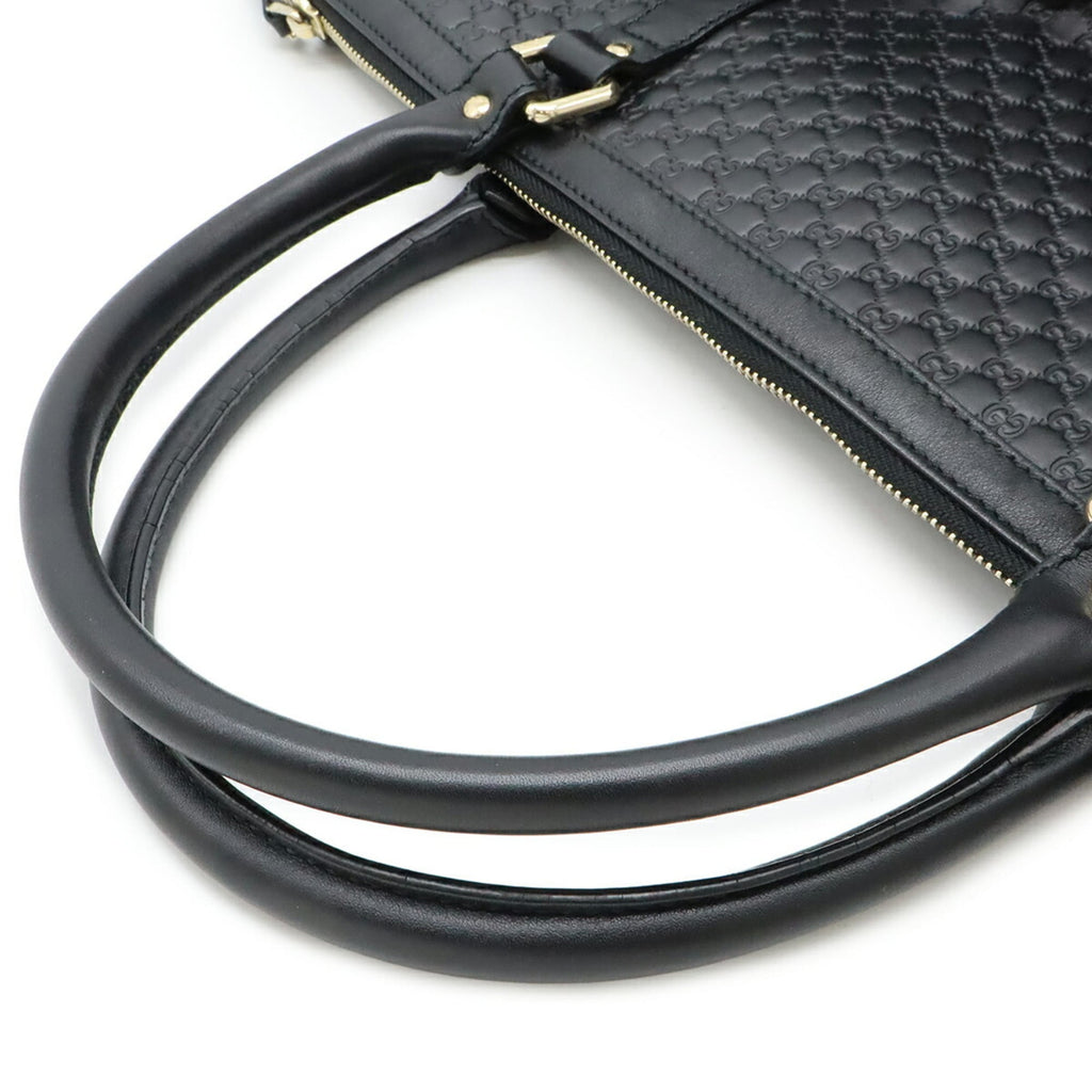 Gucci Black Micro Gg Leather Shoulder Bag Tote Bag (Pre-Owned)