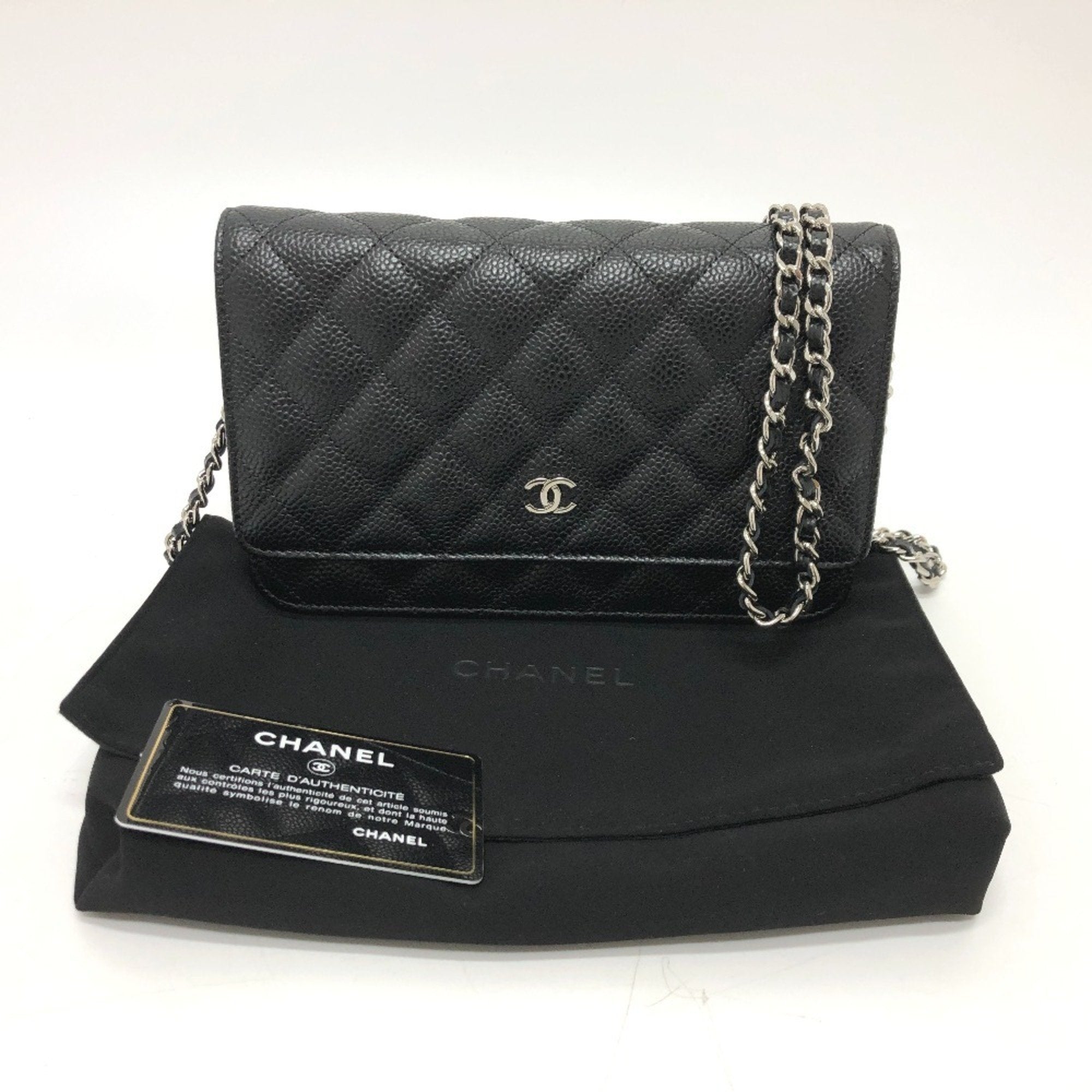 Chanel Black Caviar Leather Shoulder Bag