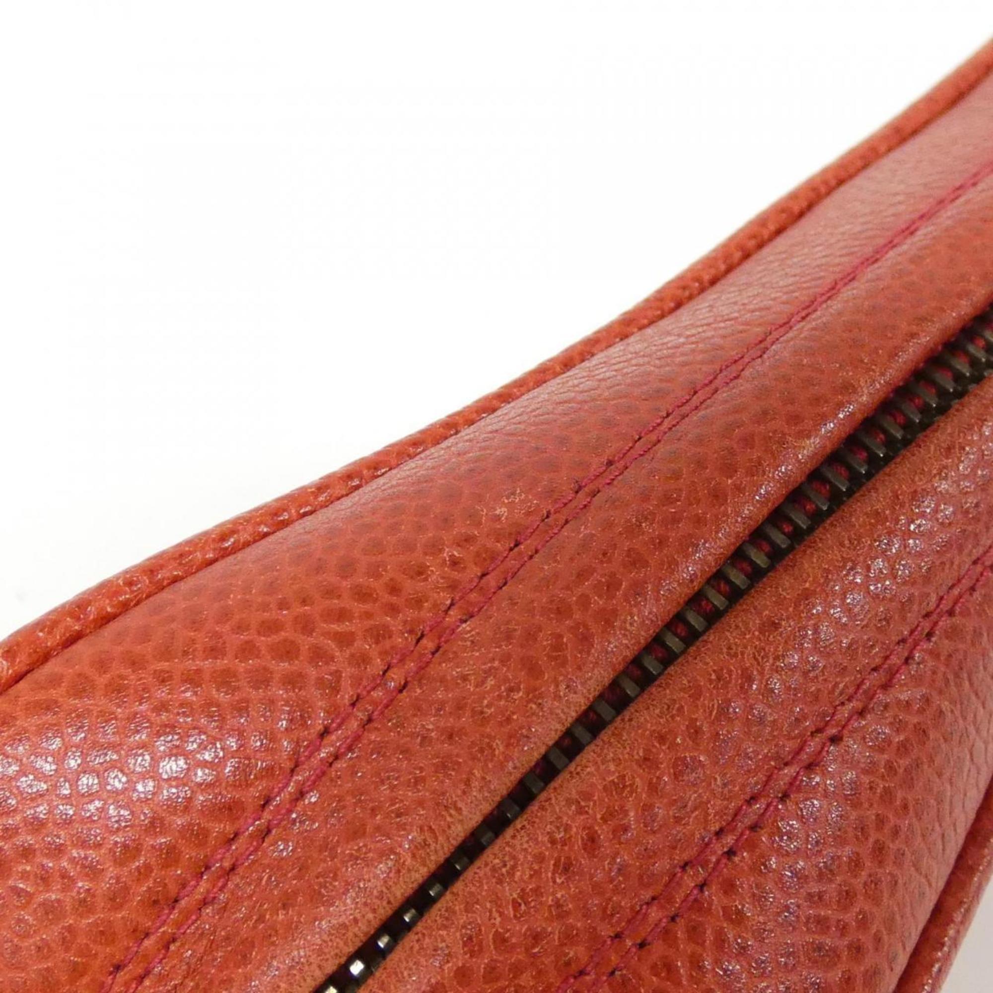 Chanel Red Color Grained Calfskin Shoulder Bag