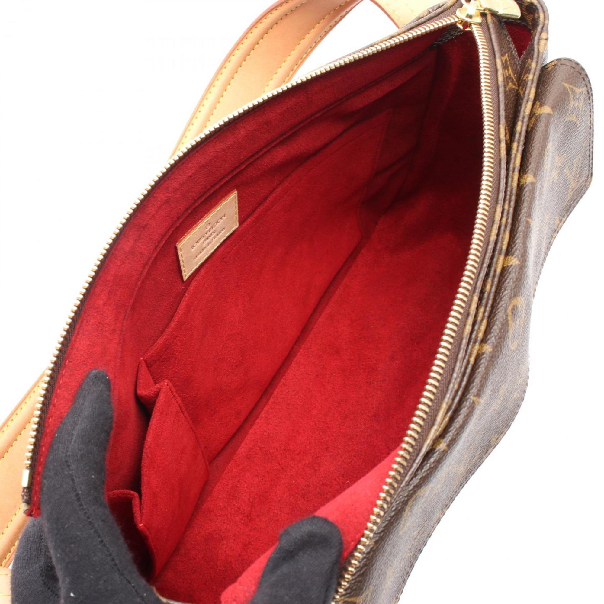 Louis Vuitton Monogram Brown Coated Canvas Leather Shoulder Bag