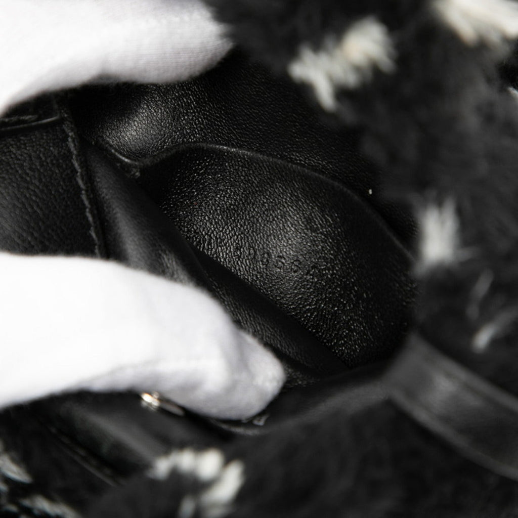 Balenciaga Black Faux Fur Handbag Shoulder