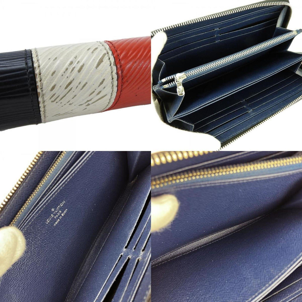 Louis Vuitton Black Red Color White Epi Leather Long Wallet