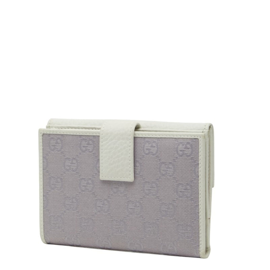Gucci Purple White Gg Canvas Leather Wallet (Bi-Fold) (Pre-Owned)