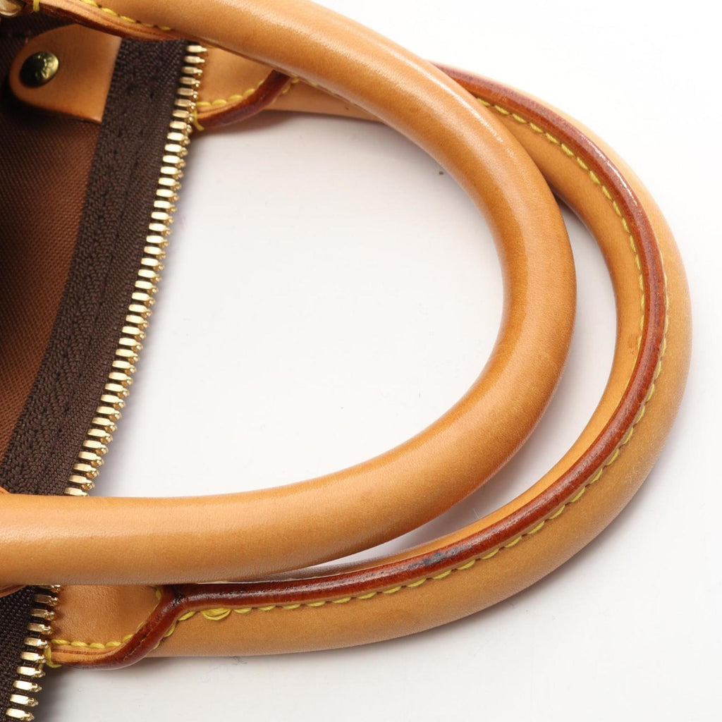 Louis Vuitton Brown Coated Canvas Leather Monogram Boston Bag