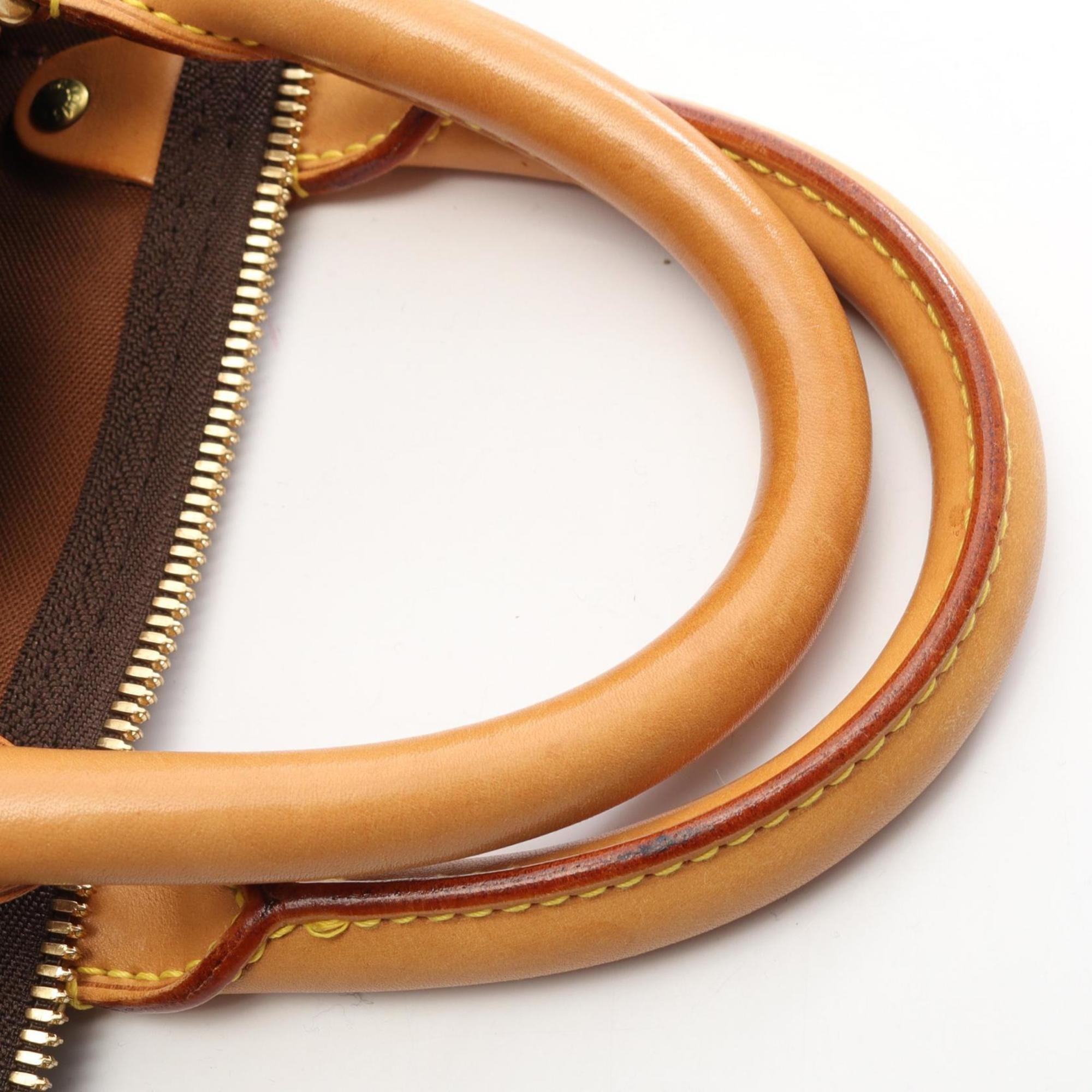 Louis Vuitton Brown Coated Canvas Leather Monogram Boston Bag