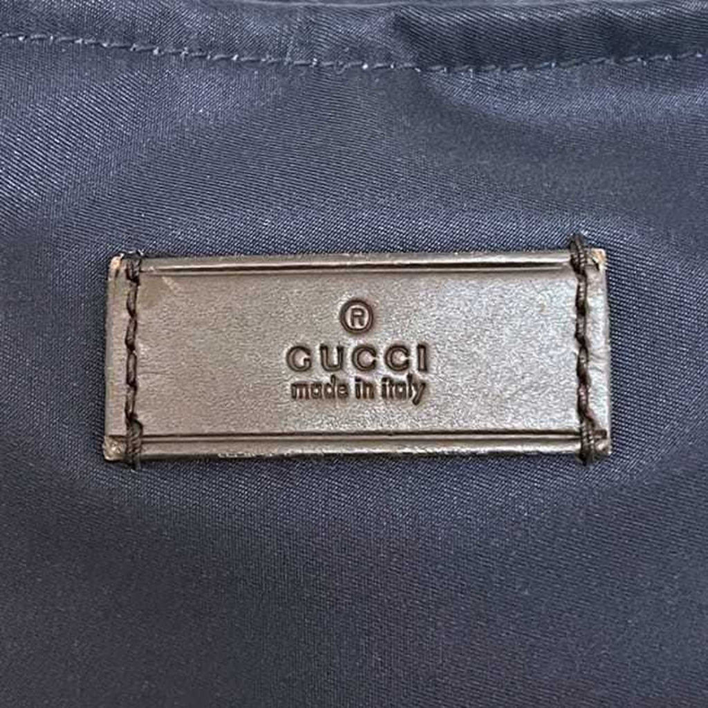 Gucci Navy Red Color Nylon Leather Tote Bag (Pre-Owned)