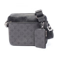 Louis Vuitton Black Gray Coated Canvas Leather Shoulder Bag