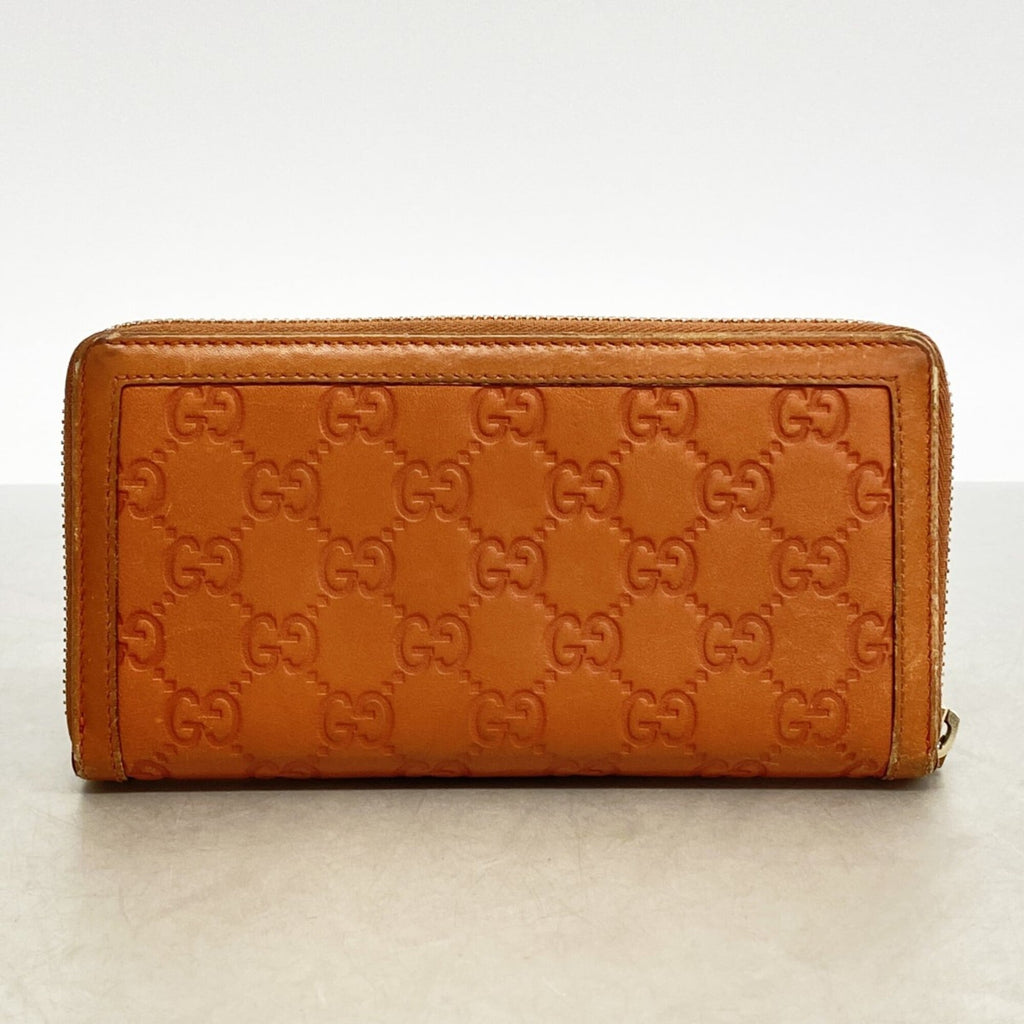 Gucci Orange Leather Long Wallet (Bi-Fold) (Pre-Owned)