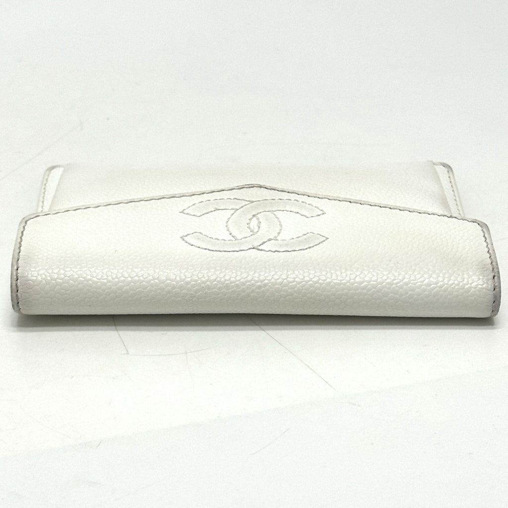 Chanel White Grained Calfskin Wallet (Bi-Fold)