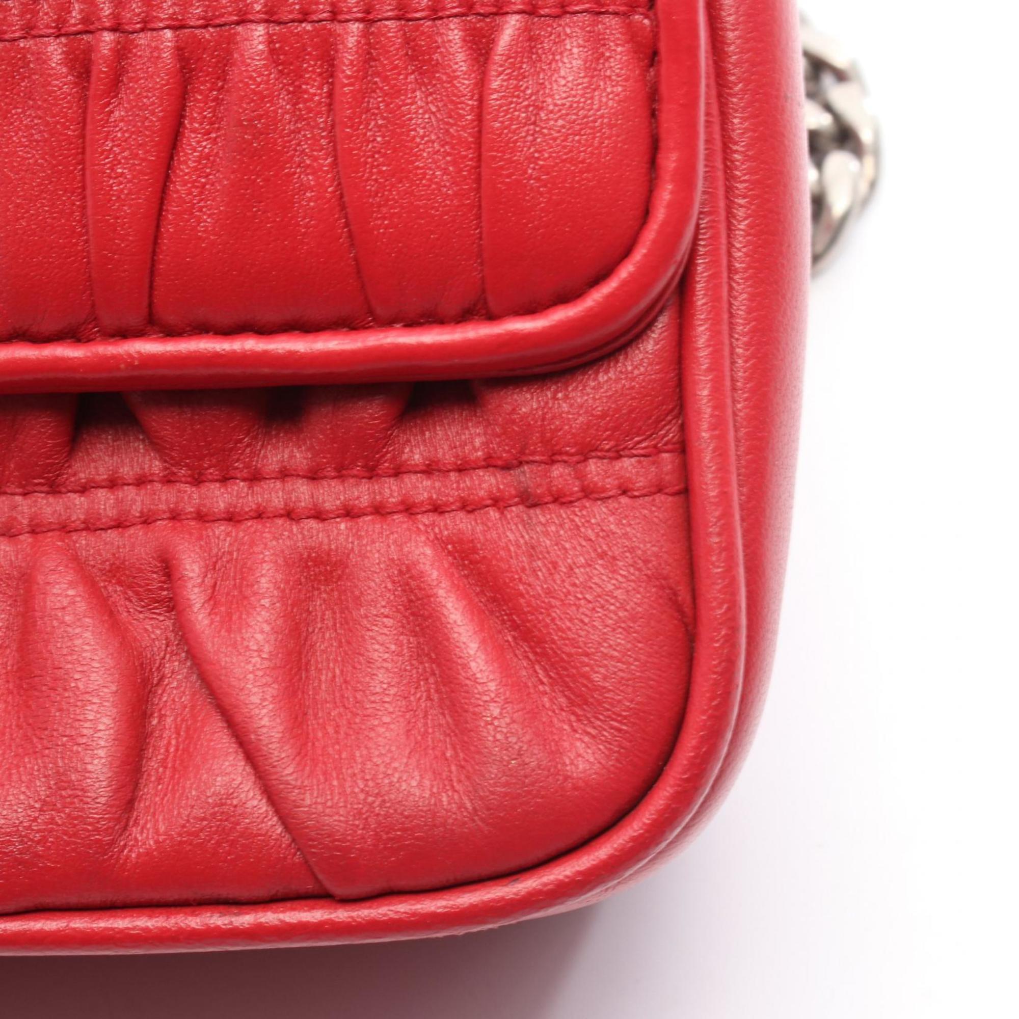Prada Red Color Leather Shoulder Bag