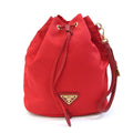Prada Red Color Nylon Leather Handbag Pouch