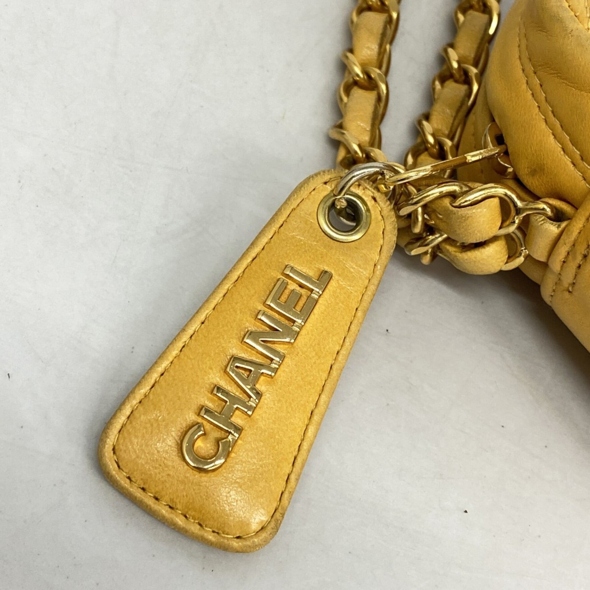 Chanel Yellow Leather Shoulder Bag