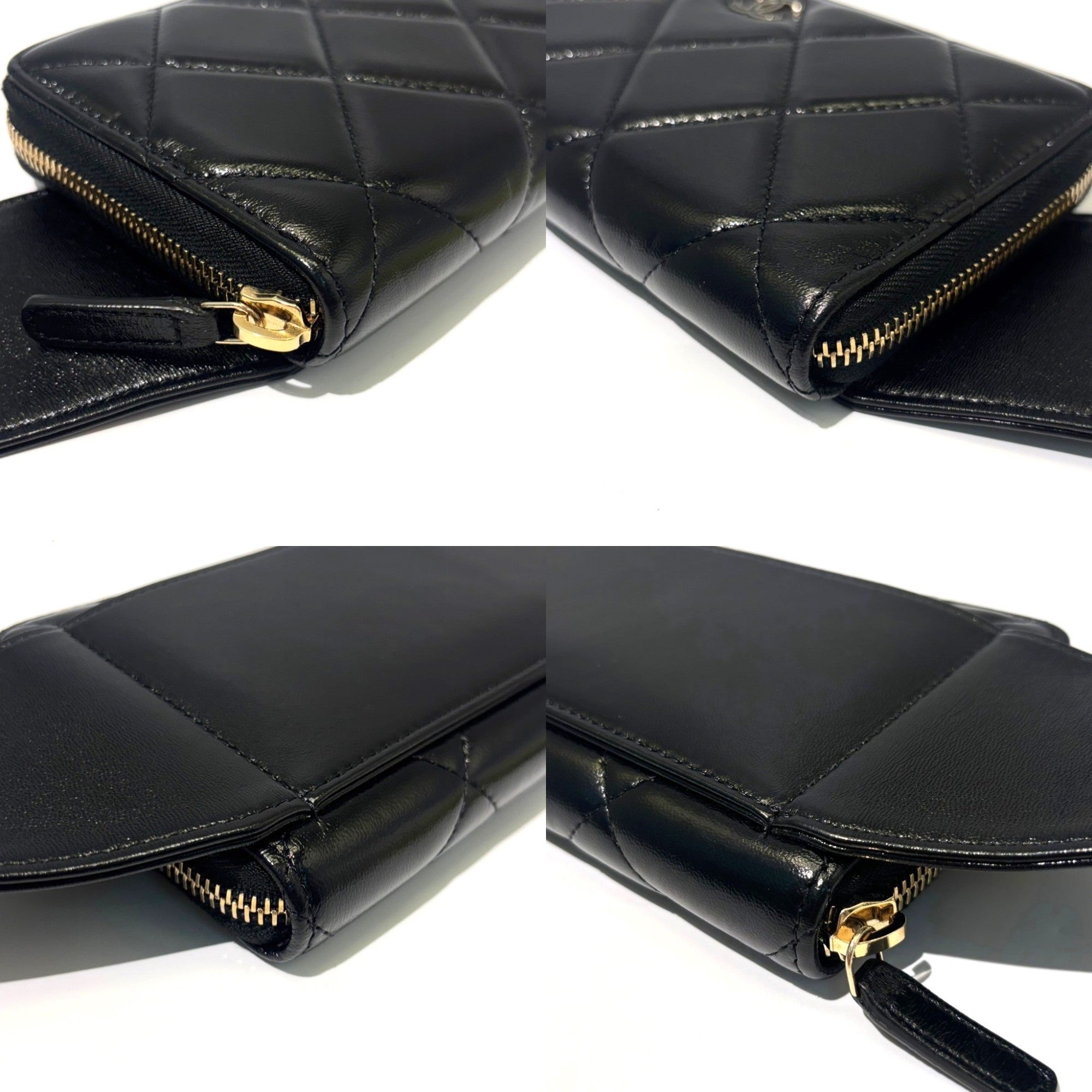 Chanel Black Leather Long Wallet (Bi-Fold)