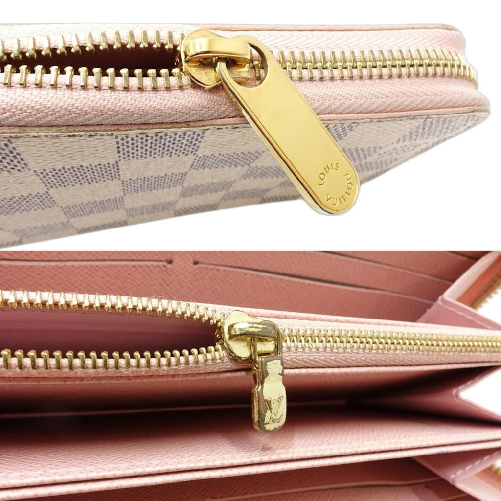 Louis Vuitton Damier Azur Damier Azur Rose Ballerine Damier Azur Long Wallet