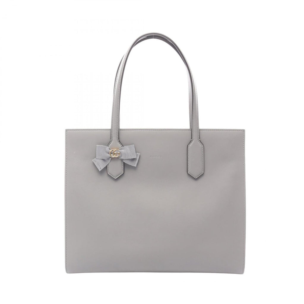 Gucci Gray Leather Handbag Tote Bag (Pre-Owned)