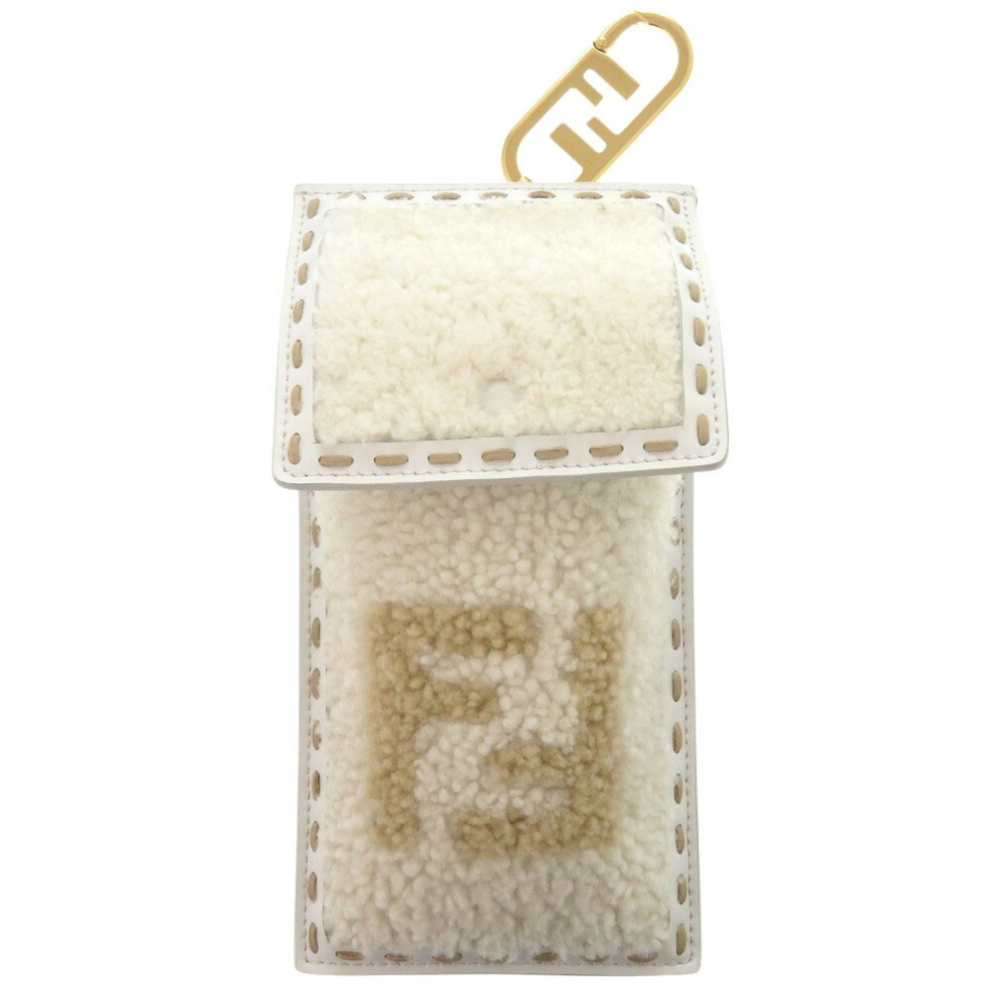 Fendi White Leather Leather Pouch