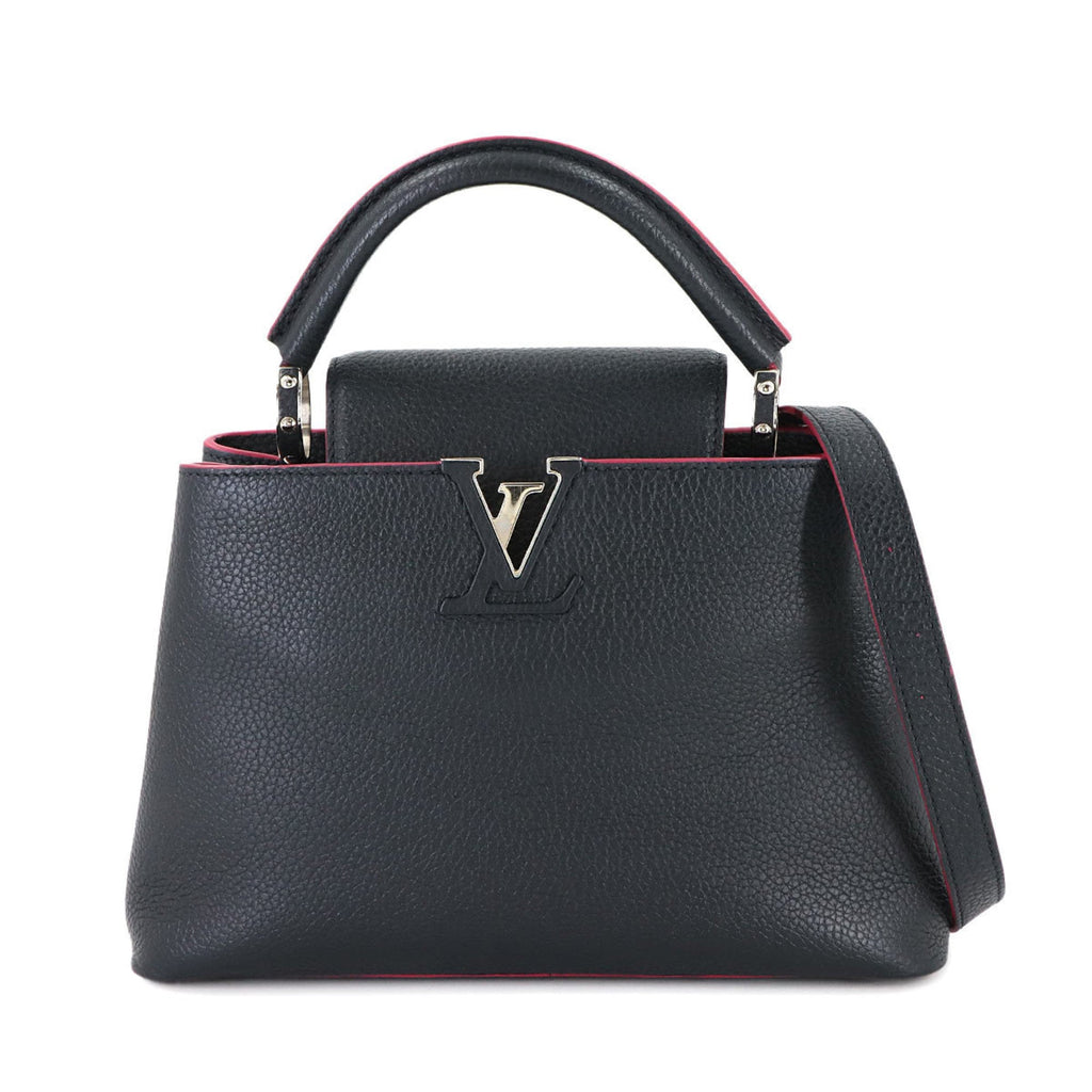Louis Vuitton Navy Leather Handbag Shoulder Bag