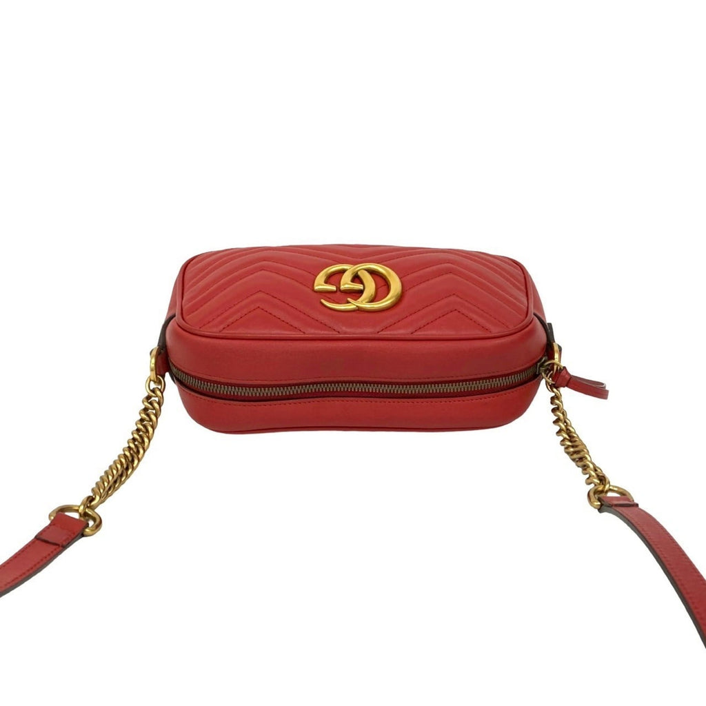 Gucci Red Color Leather Pochette Shoulder Bag (Pre-Owned)