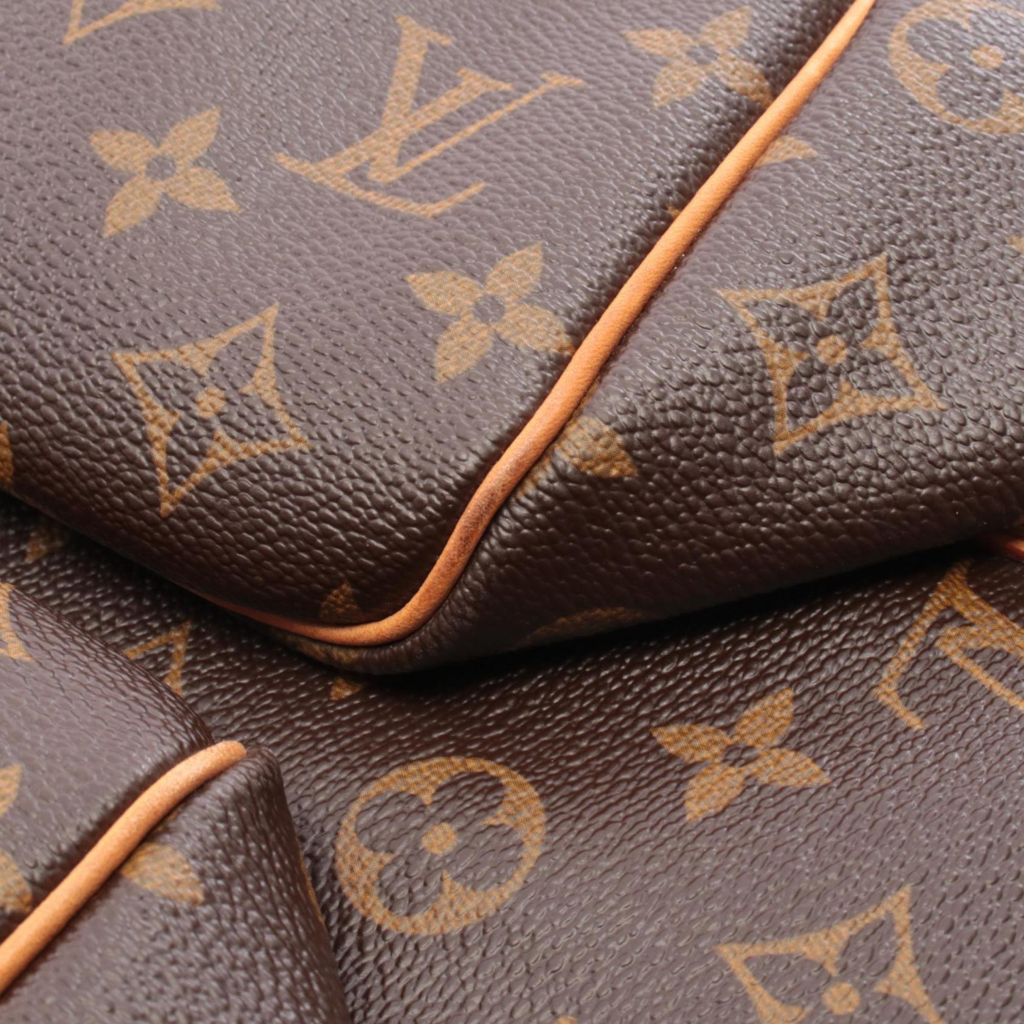Louis Vuitton Brown Coated Canvas Pvc Monogram Leather Boston Bag Handbag