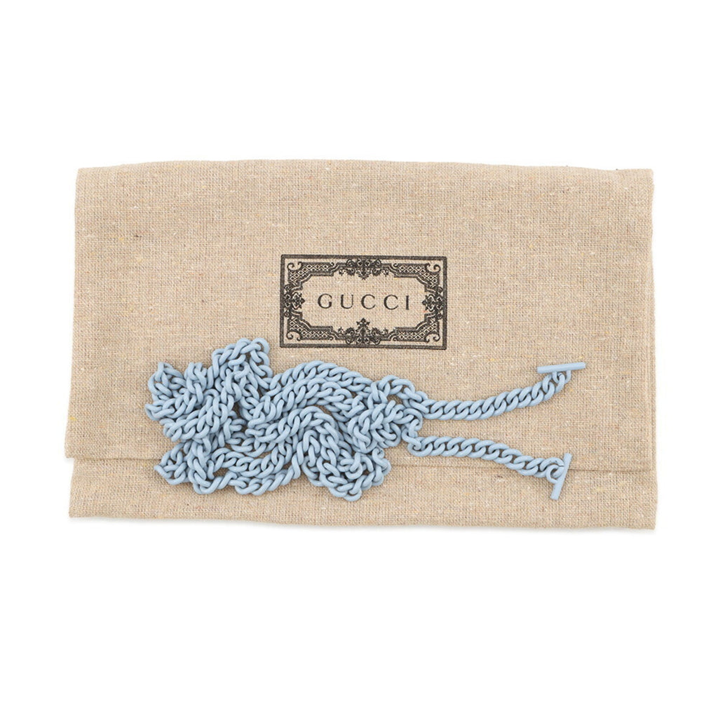 Gucci Light Blue Leather Chain/Shoulder Wallet (Pre-Owned)