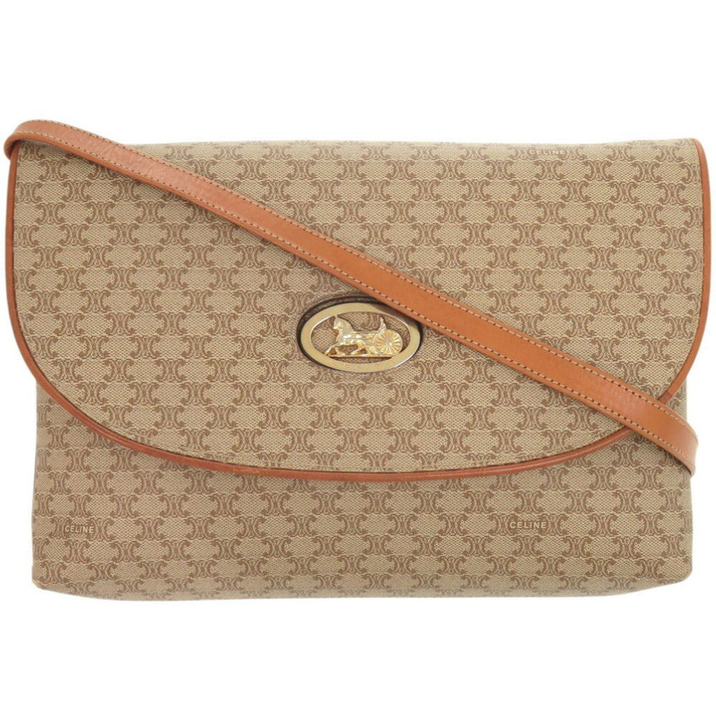 Celine Beige Pvc Leather Shoulder Bag