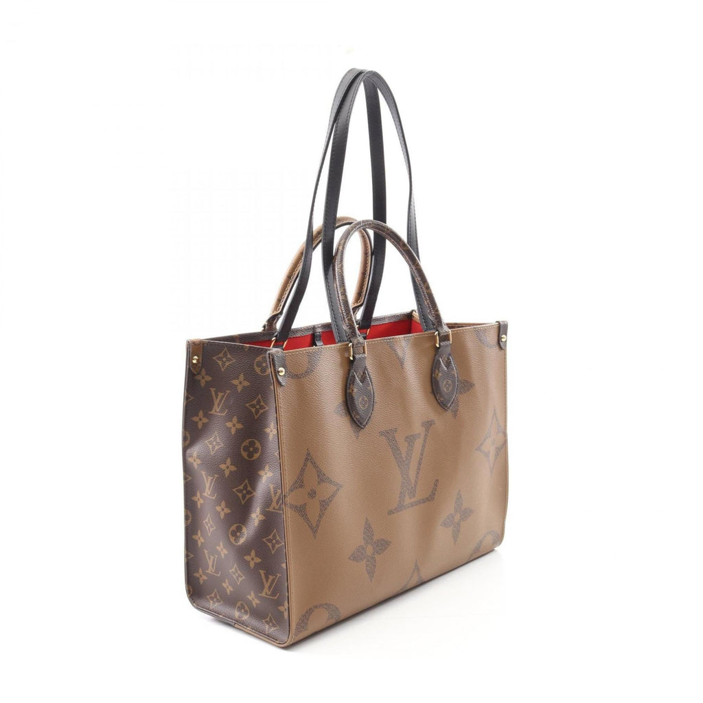 Louis Vuitton Beige Brown Coated Canvas Leather Tote Bag