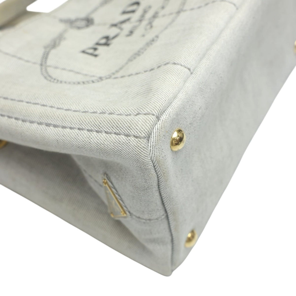 Prada White Canvas Tote Bag
