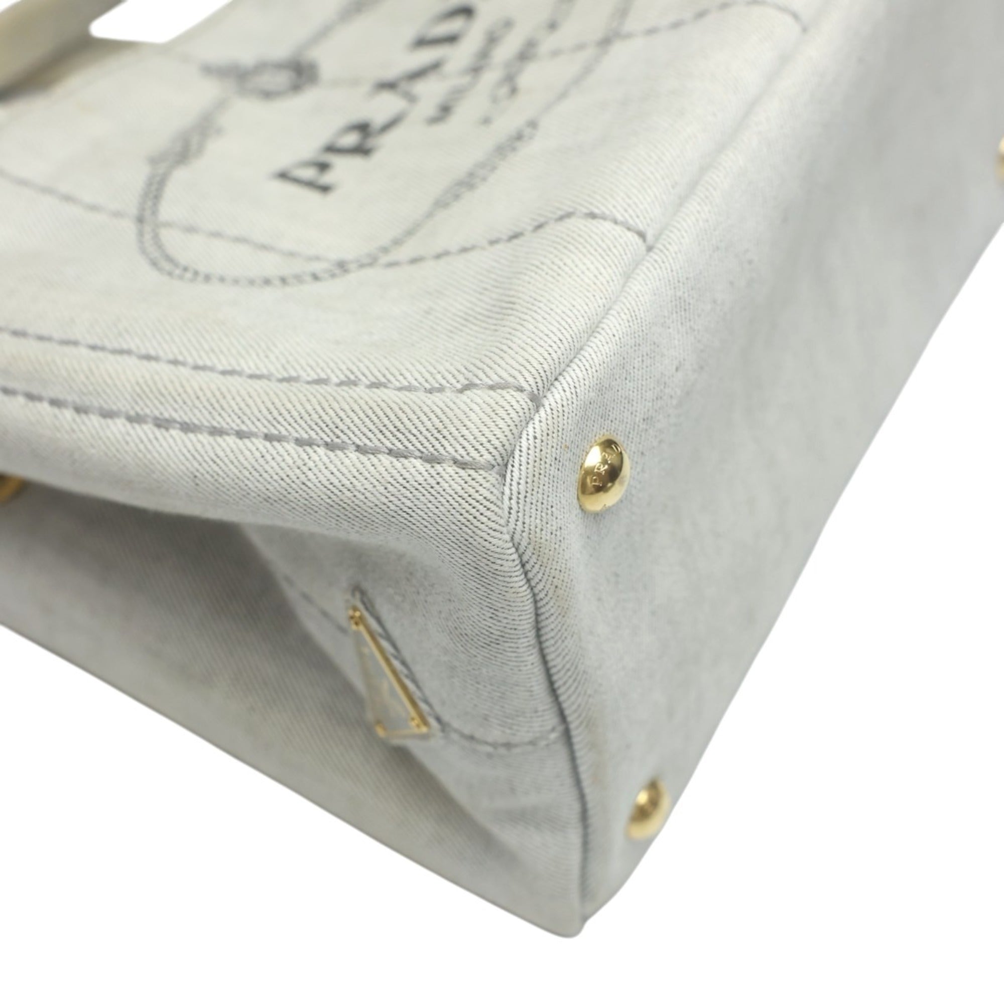 Prada White Canvas Tote Bag