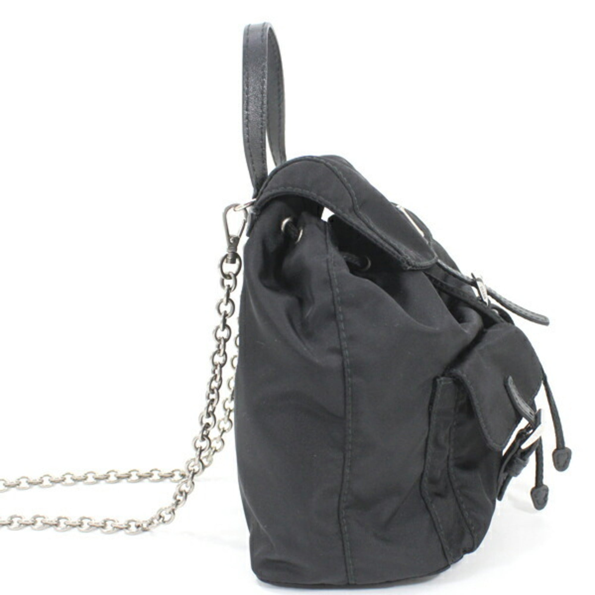 Prada Black Nero Nylon Leather Shoulder Bag
