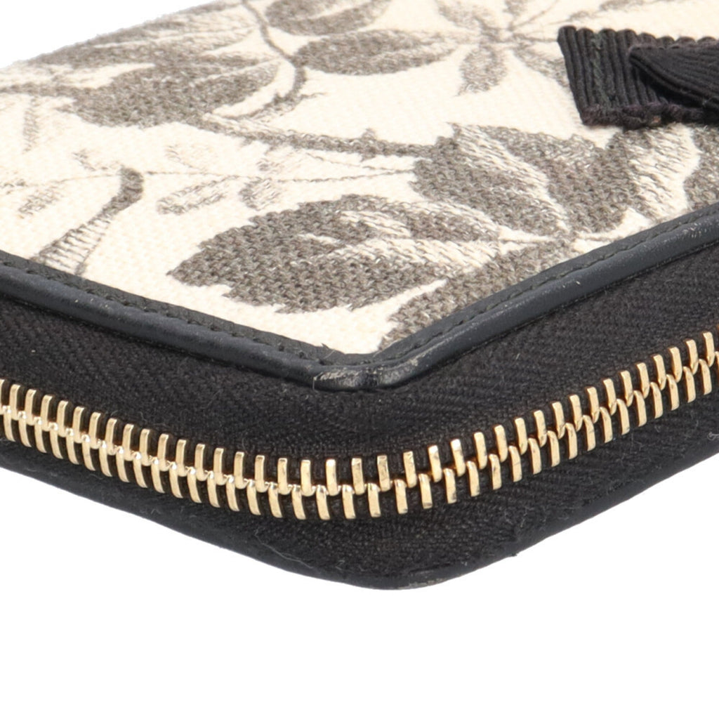 Gucci Beige Black Canvas Long Wallet (Bi-Fold) (Pre-Owned)