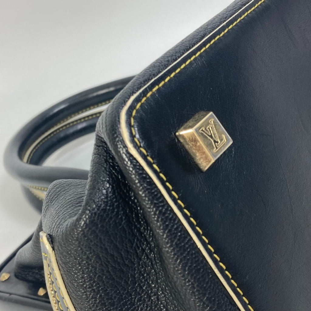 Louis Vuitton Black Noir Suhali Leather Handbag