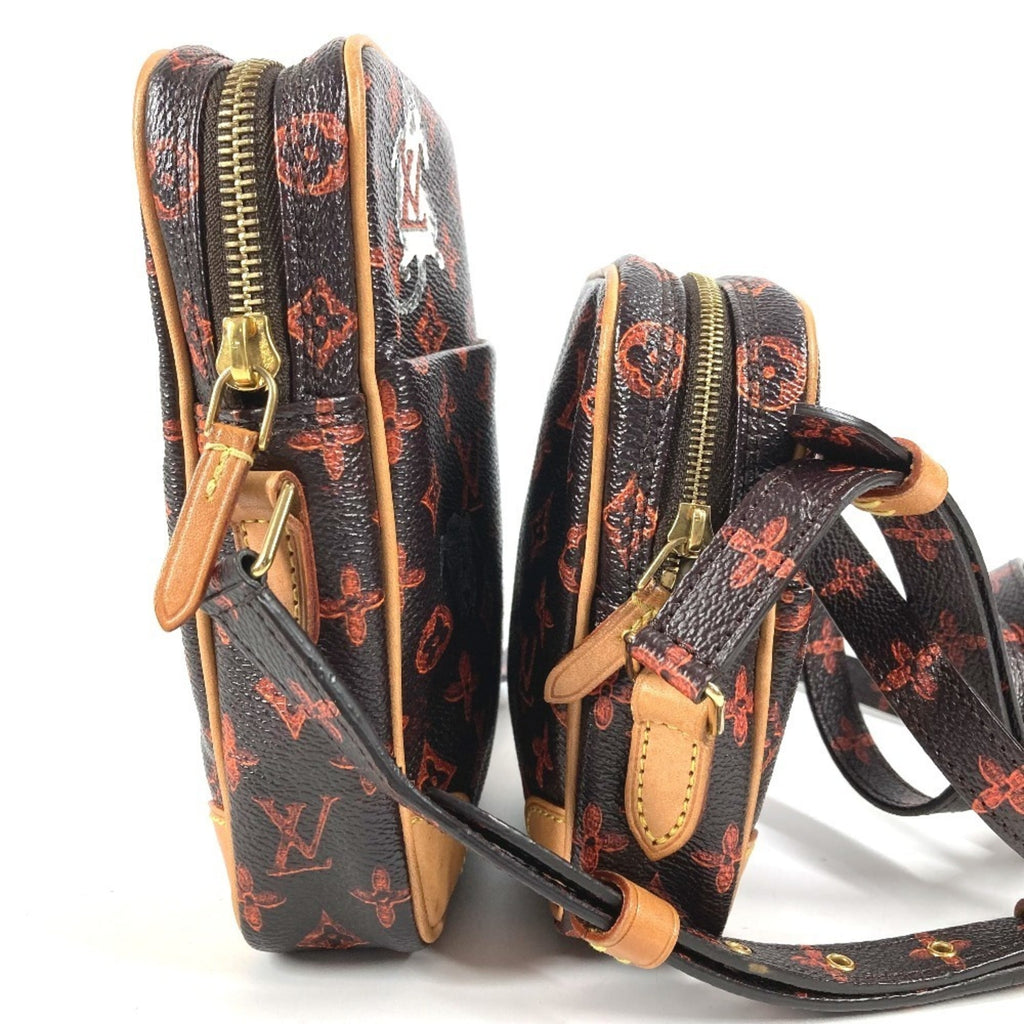 Louis Vuitton Brown Orange Monogram Pochette Shoulder Bag