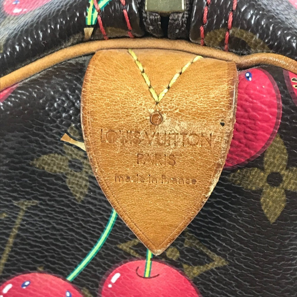 Louis Vuitton Brown Monogram Cherry Red Color Monogram Boston Bag